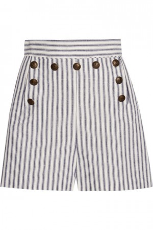Cotton Striped Shorts